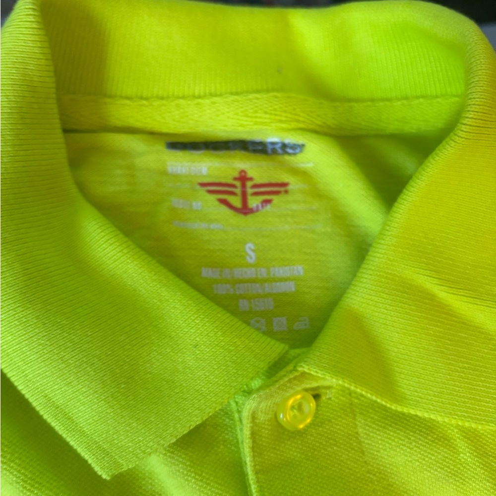 Dockers Neon Green Performance Polo Shirt